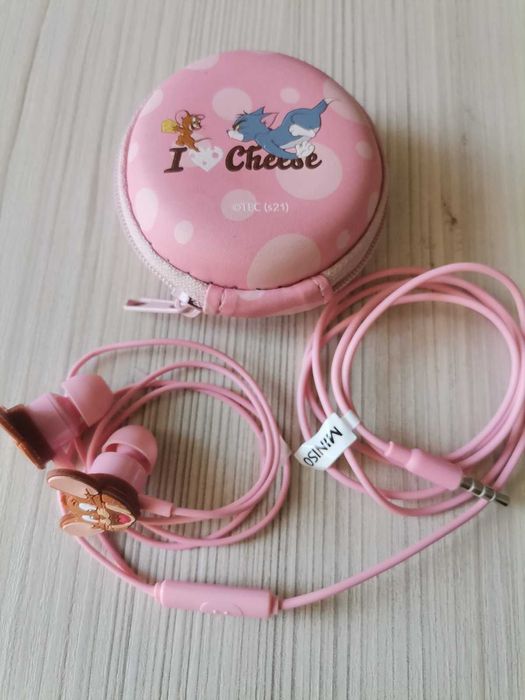 Слушалки MINISO Animal Faces Collection с калъфче