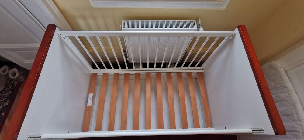 Patut pentru copii Baby, din lemn masiv, 120x60 cm, cu sertar