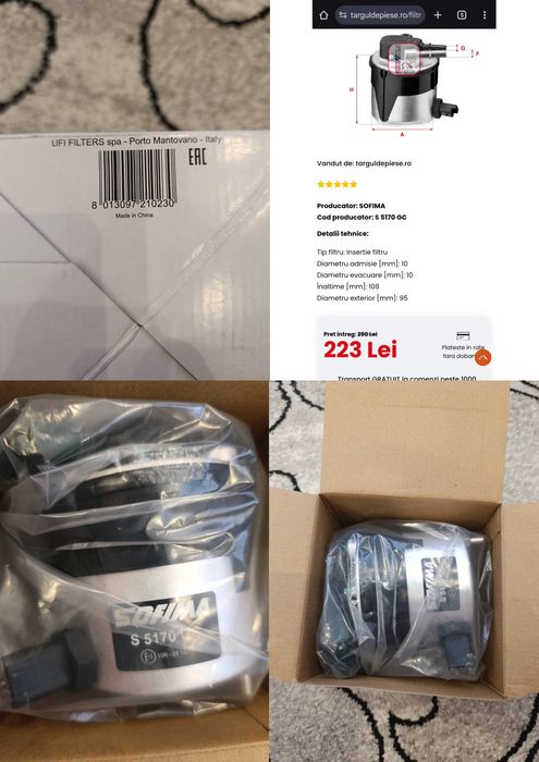 Filtru motorină Sofima S 5170 GC, compatibil Ford/Mazda/Volvo