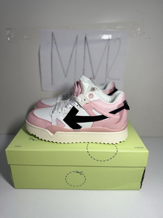 Adidasi off white  SPONGE pink leather high top