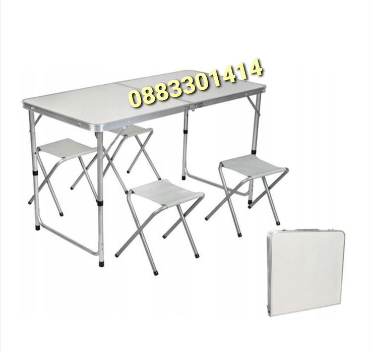 Комплект сгъваема маса със столове 120х60х70см