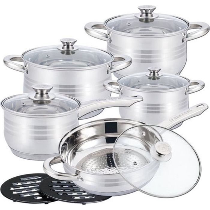 Комплект съдове за готвене 12 части Cheffinger, с индукционно дъно и с