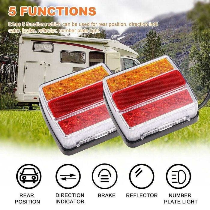 LED диодни стопове, 12V с магнит и окабеляване, 5 функции, комплект