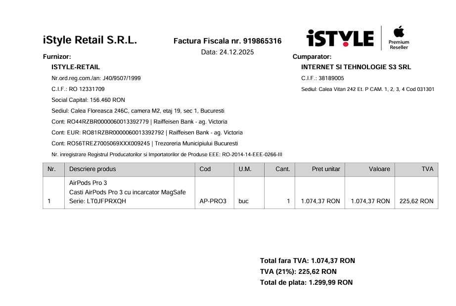 AirPods Pro 3, toate functiie si accesoriile, noi, sigilate!