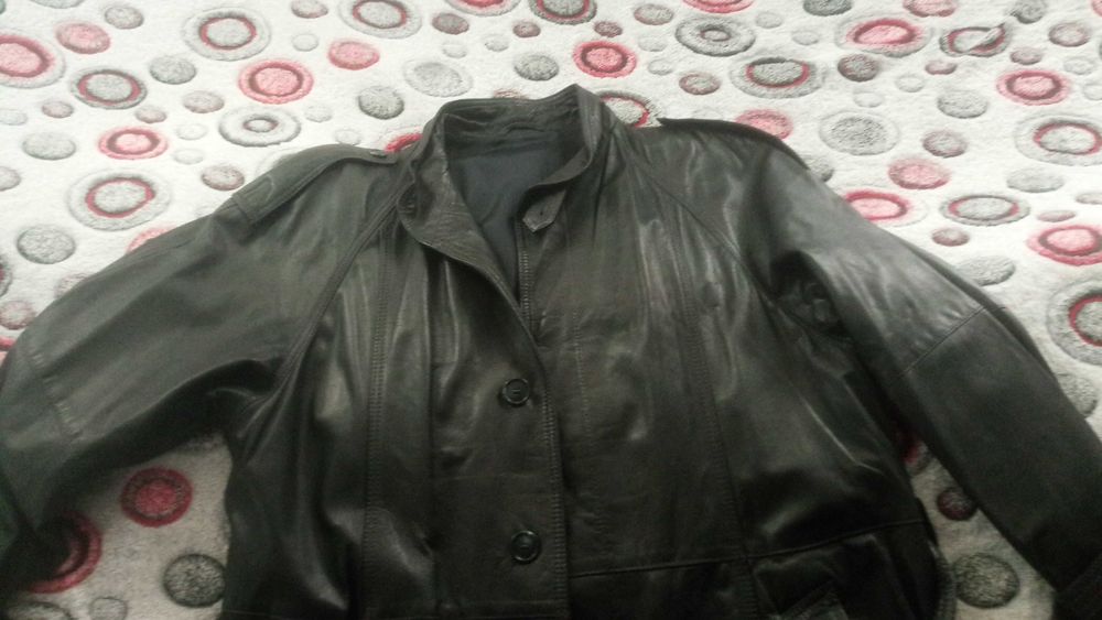 Дамско кожено манто палто Тренчкот Естествена кожа