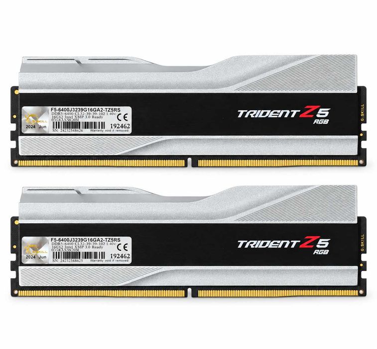 G.SKILL Trident Z5 RGB DDR5 6400MHz CL32 – Премиум RAM White / Silver