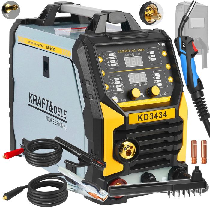 Aparat de sudura 255A MIG/FLUX/MMA/LIFT TIG/ALU , Kraft&Dele KD3434