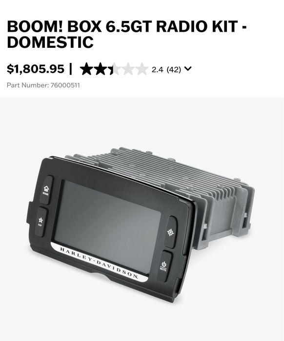 Оригинална мултимедия / радио за Harley Davidson / BOX 6.5GT RADIO KIT