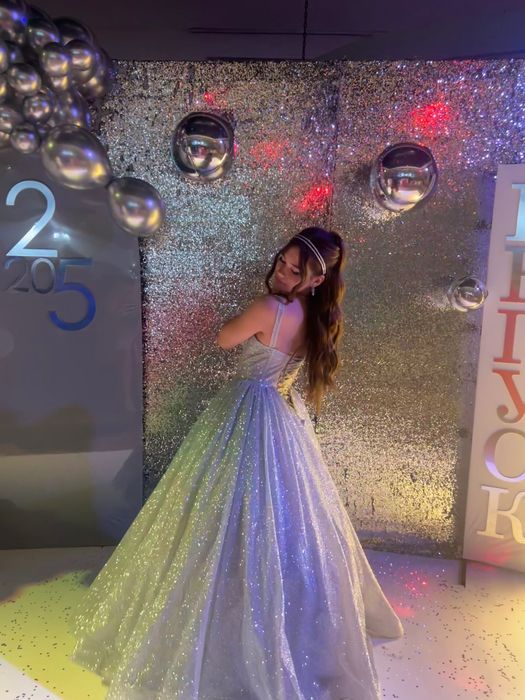 Платье на выпускной серебро