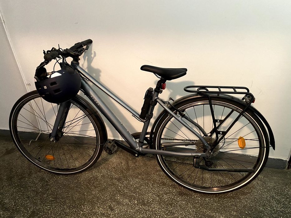 Bicicletă de oraș Elops LD 500 cadru jos gri