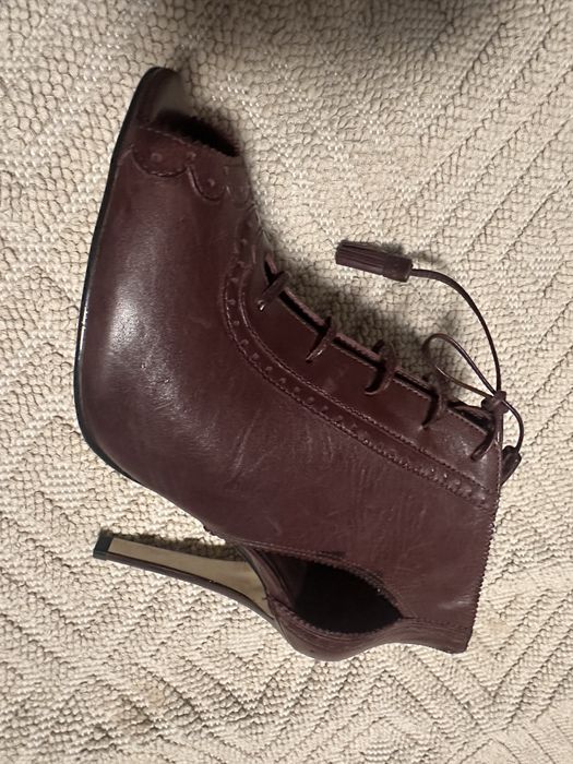 Botine italienestide vara din piele cu fermoar la spate