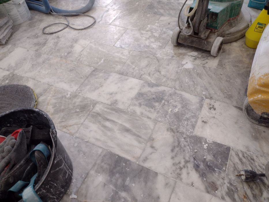 Шлайфане на стара мозайка, мрамор, варовик, гранит и д-р.
