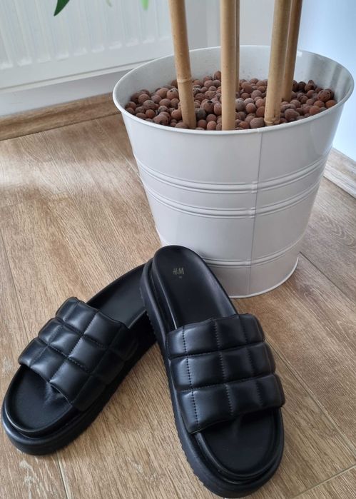 Papuci H&M Black, dama, marimea 38