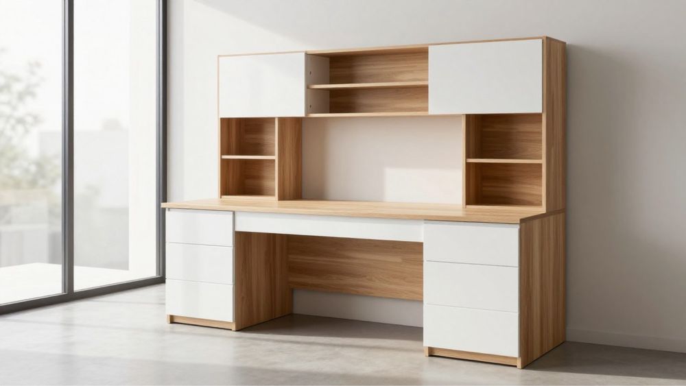 Zamonaviy kompyuter stoli + polkali shkaf | Ofis va uy uchun.