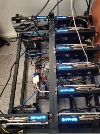 Майнинг Риг MINING RIG 6x RX580 8GB Sapphire Nitro 192mh МНОГО ЗАПАЗЕН