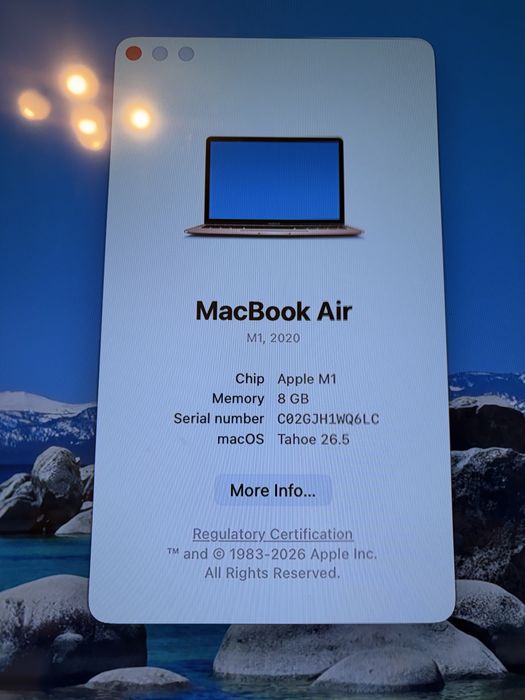 MacBook Air 2020 M1 – 8 GB RAM / 256 GB SSD