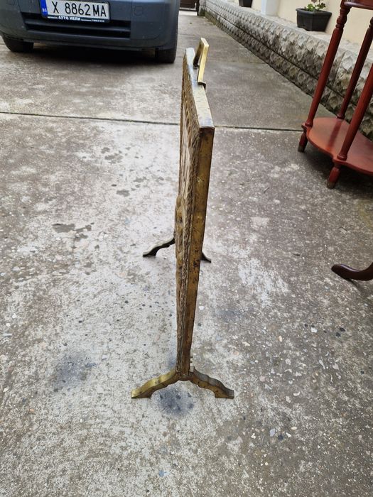 Уникално антикварно английско пано решетка за пред камина