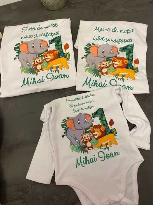 Set 4 tricouri si 1 body pentru taierea motului