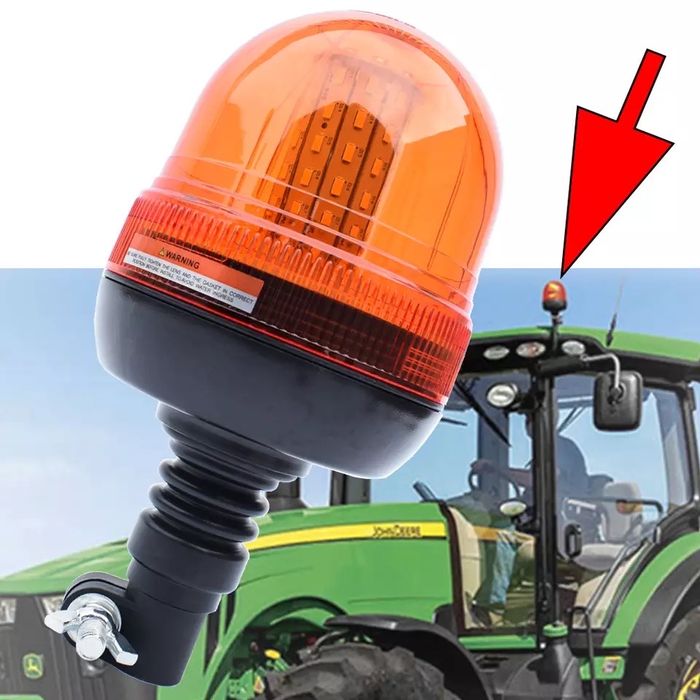LED ЛЕД Аварийна Сигнална Лампа Авариен Буркан Маяк 12V 24V 80 Диода