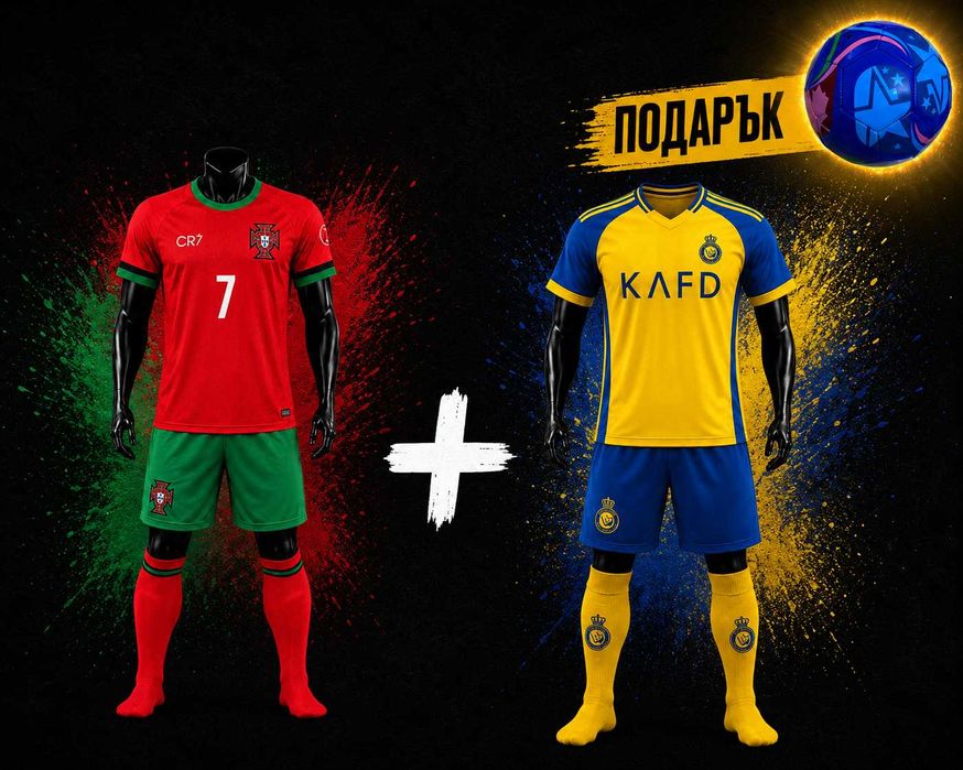 FIFA RONALDO PROMO Два екипа Червен и Жълт Роналдо + Подарък Топка Ново