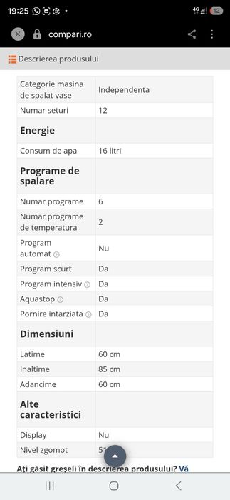 Indesit DFG 262 Masina de spalat vase, in stare buna, putin folosita
