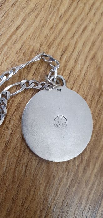 Lanț argint 925 cu pandantiv 925 bilă neagră 8