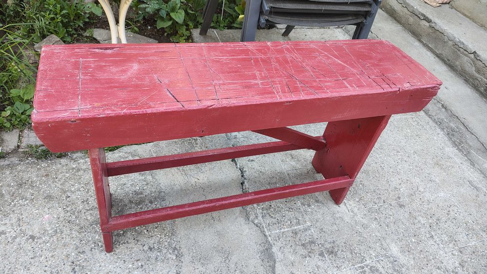 Bancuta taraneasca de exterior din lemn handmade