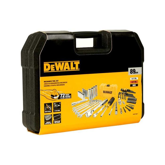 Гедоре комплект Dewalt 89 части , с тресчотка 1/2`` , 1/4 ``