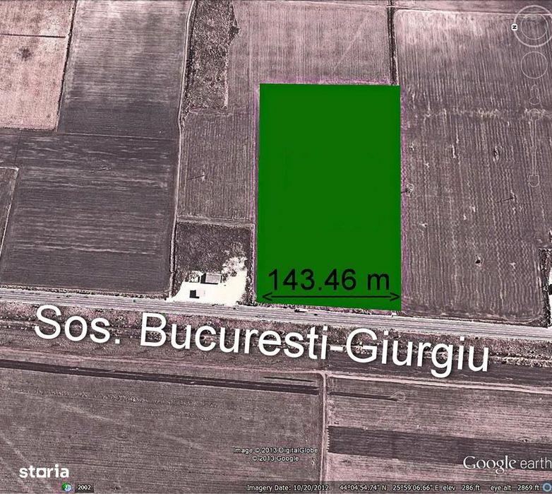 Teren agricol 5 Ha, deschidere 144m, Calugareni,Giurgiu 7 euro/mp+TVA
