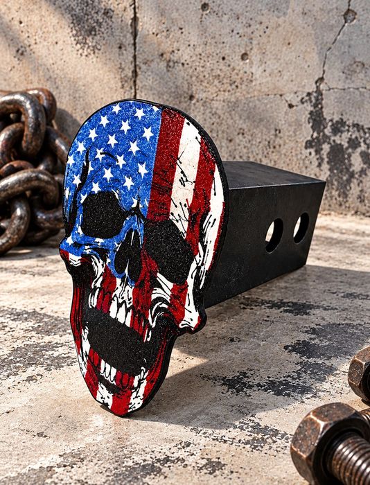 Капачка, капак за теглич с череп USA 3D | Dodge RAM, Ford, Chevrolet, Jeep