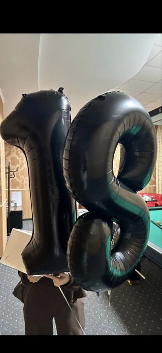 Шары «18». Черные. Фольгированные