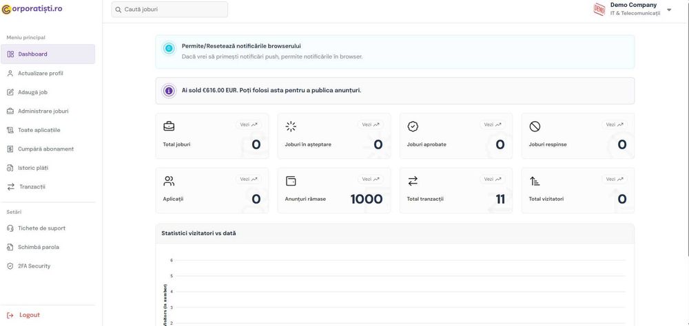Platformă job-uri complet funcțională +domeniu premium corporatisti.ro