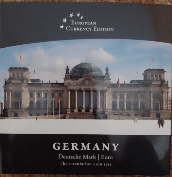 Германия, албум с монети до и след приемане на еврото.