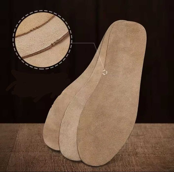 Двулицеви дишащи стелки за обувки естествена кожа до No46 29см унисекс