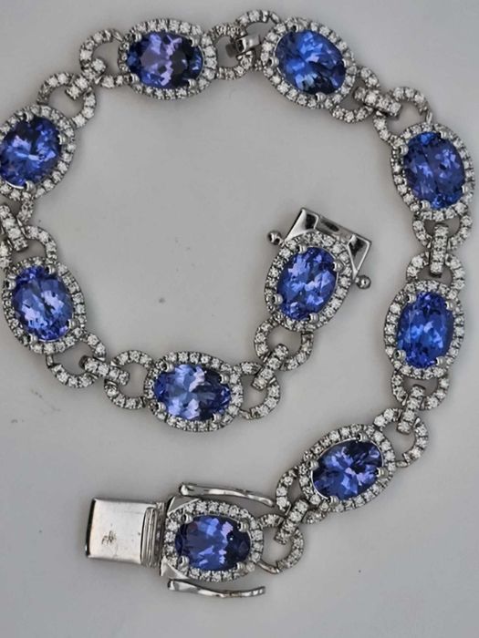 Bratara 14k diamante si tanzanite 10ct
