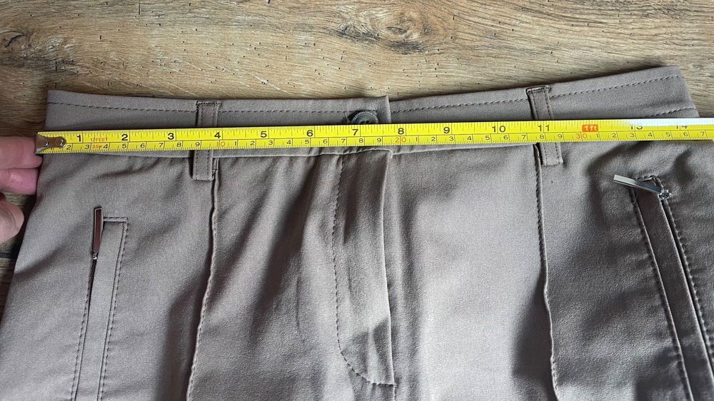 Pantalon dama bej elegant-casual drepti
