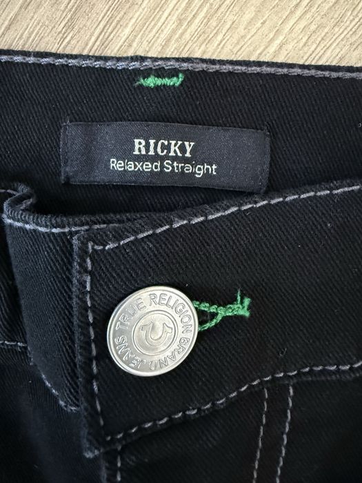 Blugi TRUE RELIGION Ricky Relaxed Straight Negru Barbati | Marime 34 x 34 (Talie 90 cm)