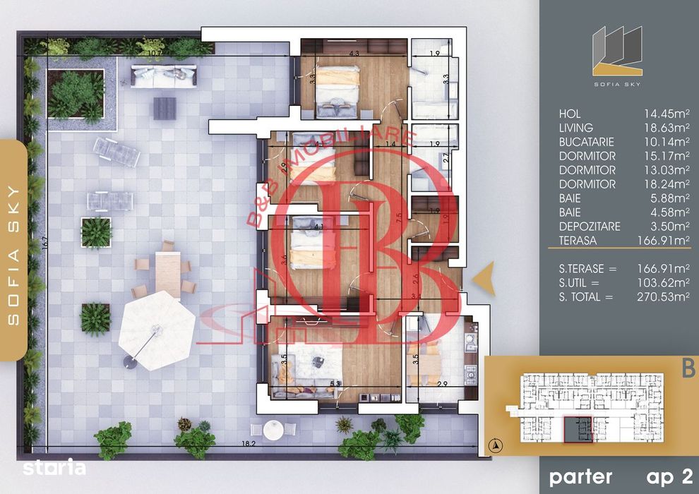 Titan-Pallady 4 camere cu terasa generoasa Bloc Finalizat