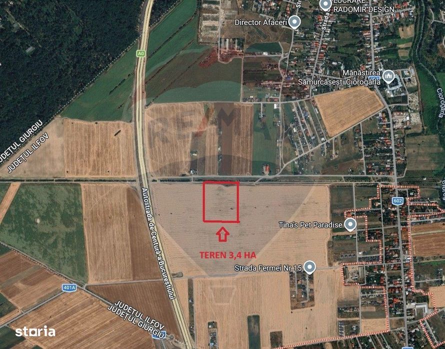 Teren intravilan 3,4 Ha Ciorogarla str. Nicolae Iorga
