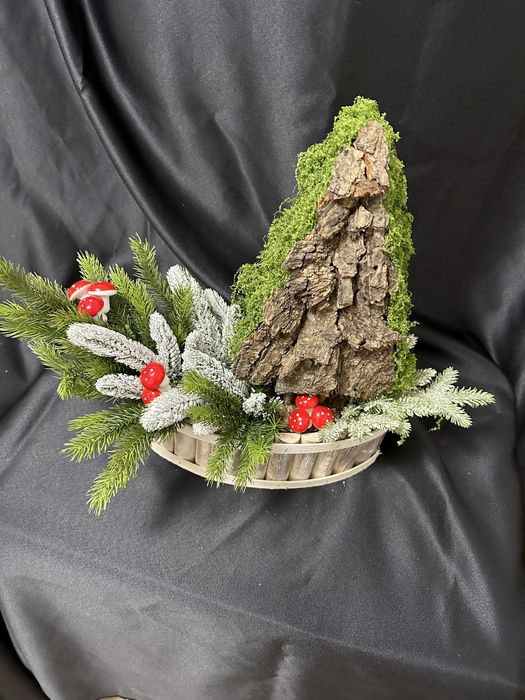 Decoratiune pentru masa de craciun aranjament cadou