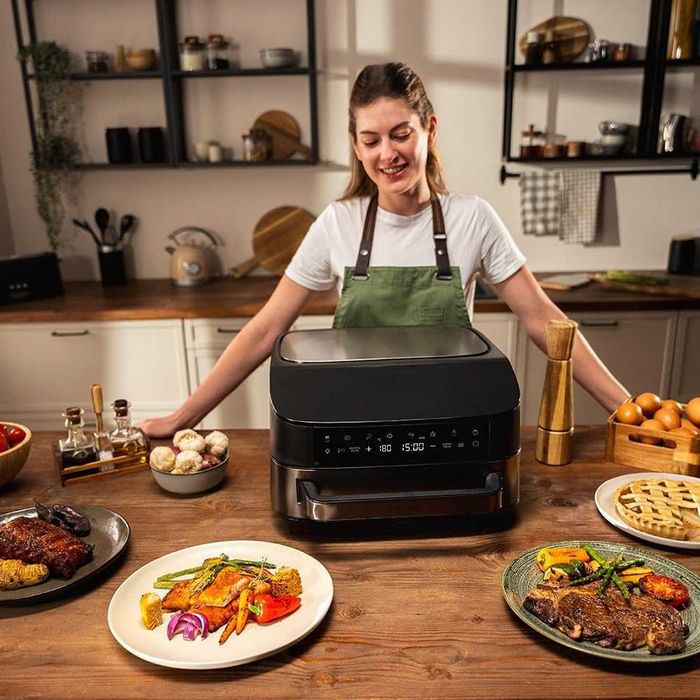Електрическа фурна за пица Cecotec 7 L Pizza & Fry 7000. 2200 W, фурна за пица с диагонал 13 инча, сензорен екран, 8 програми, регулируема температура