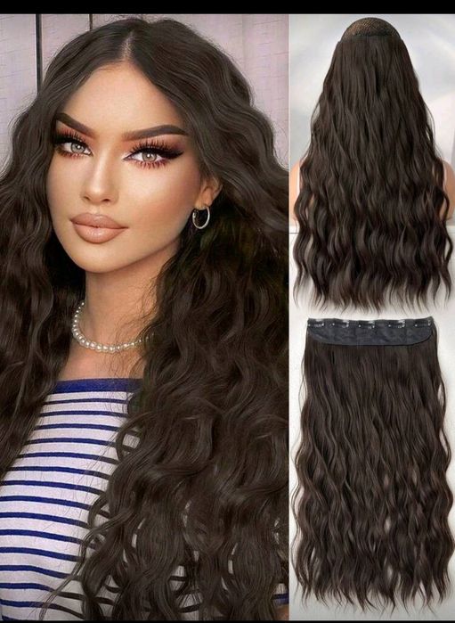 кафяви перуки 60см и екстеншъни