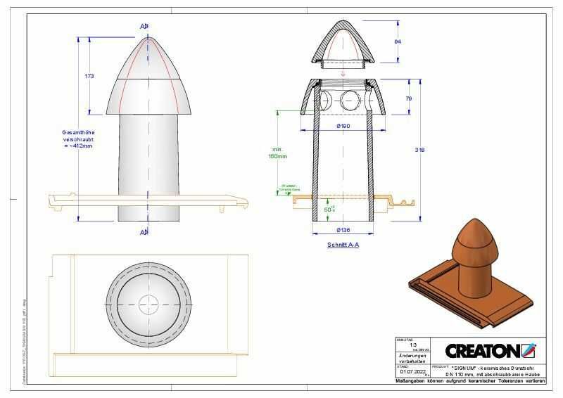 CREATON Element tub aerisire argila NW 100 „SIGNUM“ Tip A - ardezie ...