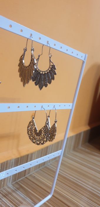 Обеци от неръждаема стомана със сребърно покритие