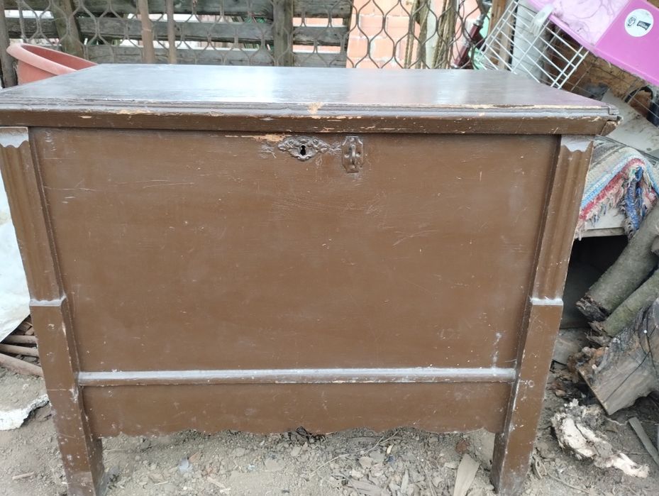 Dulap vintage, lada  veche cu capac,