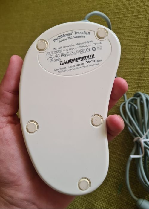 Mouse IntelliMouse TrackBall Microsoft Serial Ps2 Track Ball Vintage