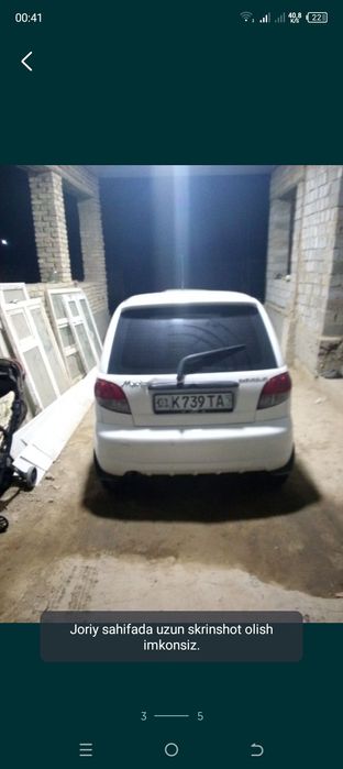 Matiz bor 2009 xolati zor