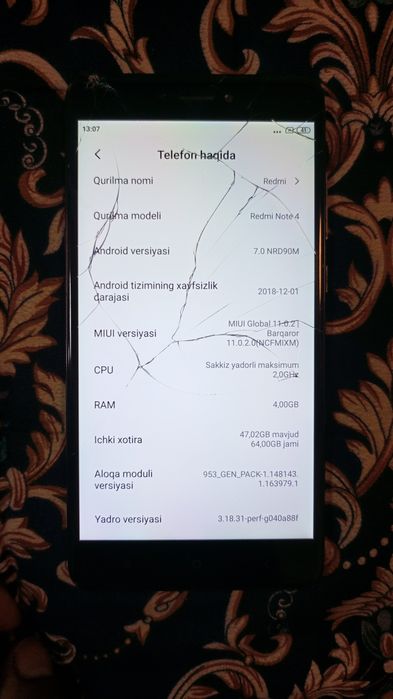 Redmi not 4 telfoni