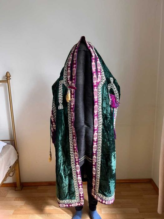 Антикварная шелковая паранджа и чачван из конского волоса