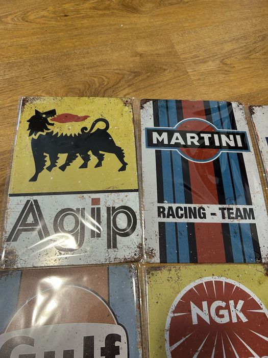 Set Postere Metalice Retro Racing Auto Garaj / Service Auto